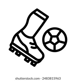 soccer line icon illustration vector graphic. Simple element illustration vector graphic, suitable for app, websites, and presentations isolated on white background