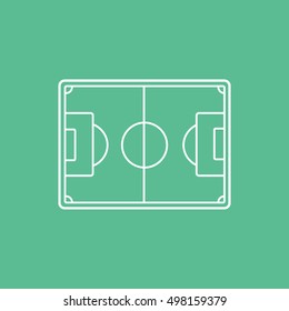 Soccer Line Icon On Green Background