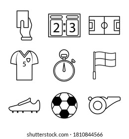 soccer line set icon vector illustration design