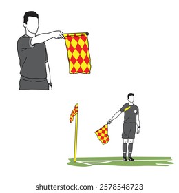 soccer linesman vector illustration simple style