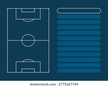 Soccer Lineup Template with Blue Field and Player List Board
