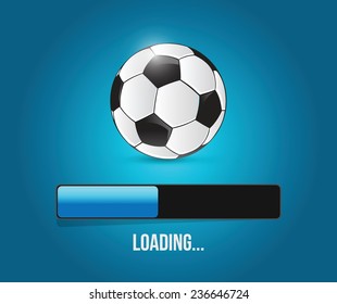 soccer loading bar illustration design over a blue background