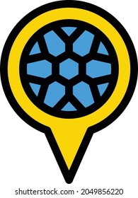 soccer location vector line colour icon