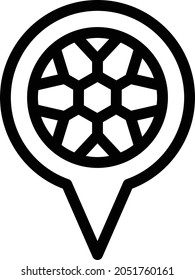 soccer location vector thin line icon