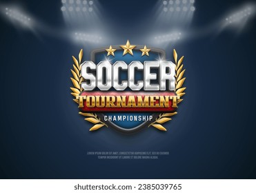Soccer logo. Banner or poster for football tournament. Vector illustration.