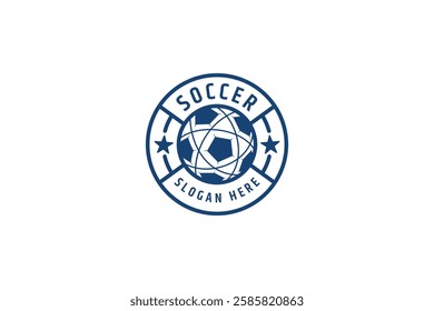 soccer logo with circle shape in flat design style