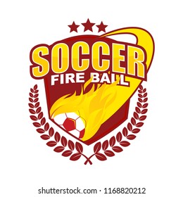 Soccer Logo Design with Fire Ball Theme