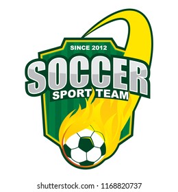 Soccer Logo Design with Fire Ball Theme
