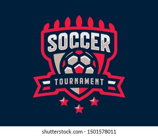 Soccer Logo Design Football Emblem Tournament Stock Vector (Royalty ...