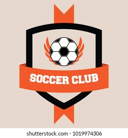 Soccer logo design illustration.