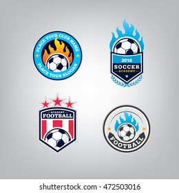 Soccer logo design set,vector illustration