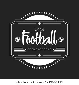 Soccer logo design template. Football emblem pattern. Vintage style on isolated background. Print on t-shirt graphics. Vector illustration