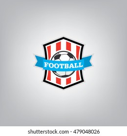 Soccer Logo Design Template, Football badge team identity, Soccer Football T-shirt graphic, Vector illustration