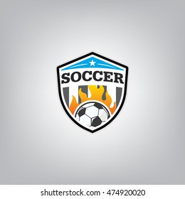 Soccer Logo Design Template l Football badge team identity l Soccer Football T-shirt graphic l Vector illustration
