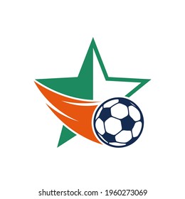 Soccer logo design vector illustration, Creative Football logo design concept template, symbols icons