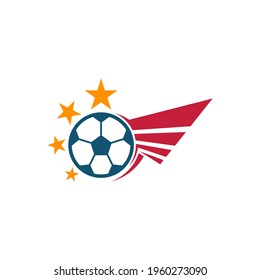 Soccer logo design vector illustration, Creative Football logo design concept template, symbols icons