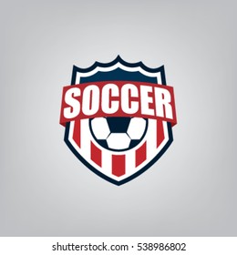 soccer logo design, vector illustration