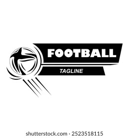 Soccer logo with dynamic elements of the soccer game with a modern and elegant touch. The ball shape of the logo representing the speed and movement in soccer game.