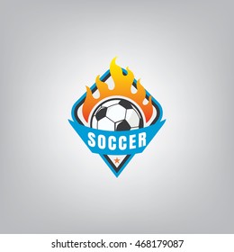 Soccer logo emblem design,vector illustration