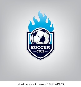 Soccer logo emblem design,vector illustration