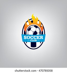 Soccer logo emblem design,vector illustration