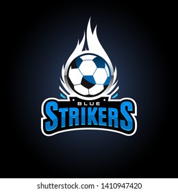 Soccer player head shooting a ball Royalty Free Vector Image