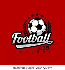 Soccer logo, Football Academy badge sports. Vector design for football academy team emblem.
