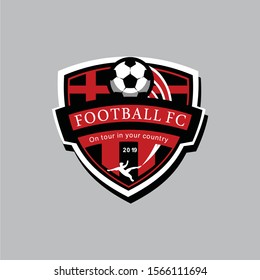 Soccer Logo Or Football Club Red Sign Badge 