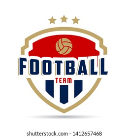 Soccer logo or football club sign badge. Football logo with shield background vector design