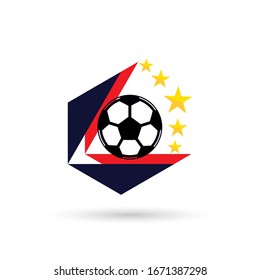 Soccer Logo or football club sign Badge. Football logo with shield background vector design
