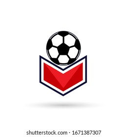 Soccer Logo or football club sign Badge. Football logo with shield background vector design