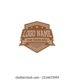 Soccer Logo or football club sign Badge Football logo with shield background vector design