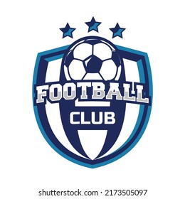 Soccer Logo or football club sign Badge. Football logo with shield background vector design isolated