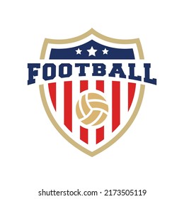 soccer Logo or football logo club sign Badge. Football logo with shield background vector design