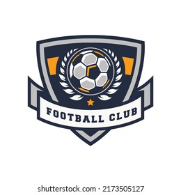 soccer Logo or football logo club sign Badge. Football logo with shield background vector design