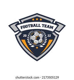 soccer Logo or football logo club sign Badge. Football logo with shield background vector design