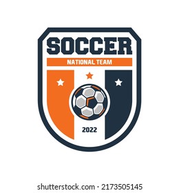soccer Logo or football logo club sign Badge. Football logo with shield background vector design