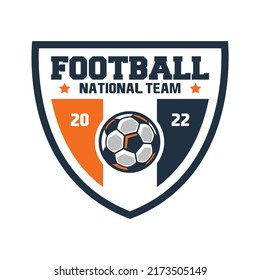 soccer Logo or football logo club sign Badge. Football logo with shield background vector design