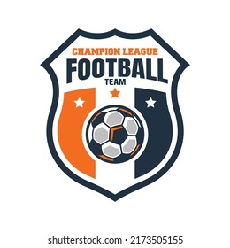 soccer Logo or football logo club sign Badge. Football logo with shield background vector design