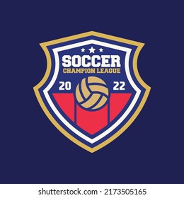 soccer Logo or football logo club sign Badge. Football logo with shield background vector design