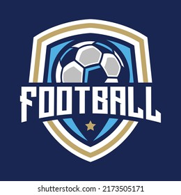 soccer Logo or football logo club sign Badge. Football logo with shield background vector design