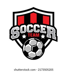 Soccer Logo or football club sign Badge. Football logo with shield background vector design isolated