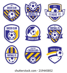Soccer Logo Or Football Club Sign Badge Set