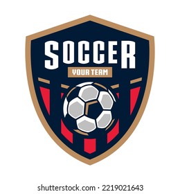 soccer Logo or football logo club sign Badge. Football logo with shield background vector design