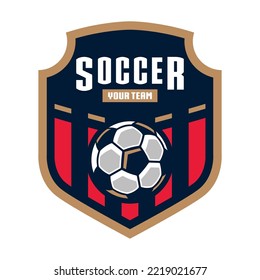 soccer Logo or football logo club sign Badge. Football logo with shield background vector design
