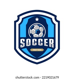 soccer Logo or football logo club sign Badge. Football logo with shield background vector design