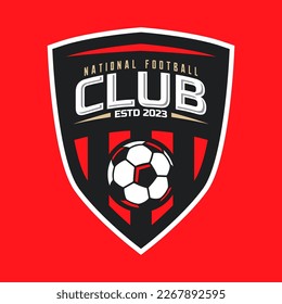soccer Logo or football logo club sign Badge. Football logo with shield background vector design
