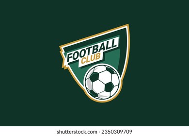 Soccer Logo or football club sign Badge. Football logo with shield background vector design. Vector illustration. 