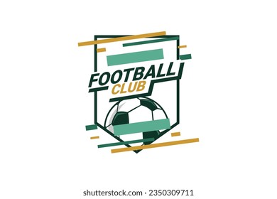 Logo de fútbol o distintivo del club de fútbol. Logo de fútbol con diseño vectorial de fondo de escudo. Ilustración vectorial. 