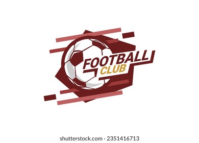 Soccer Logo or football club sign Badge. Football logo with shield background vector design. Vector illustration. 